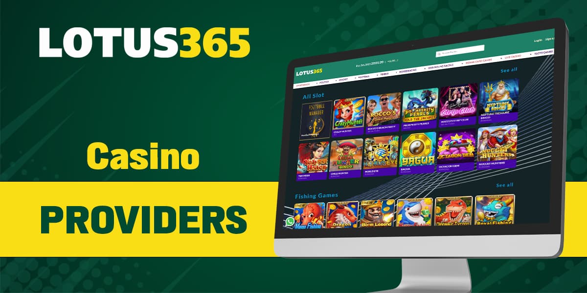 Which providers provide software for Lotus 365 online casino
